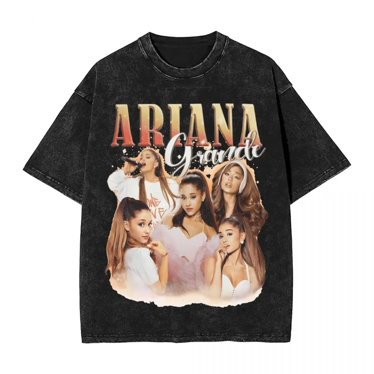 kf S37b0d06773d040c5950ea5e85e700f75U Washed T Shirt Ariana Grandes Hip Hop Vintage T Shirt Harajuku Streetwear Short Sleeve Printed Tops - Ariana Grande Store